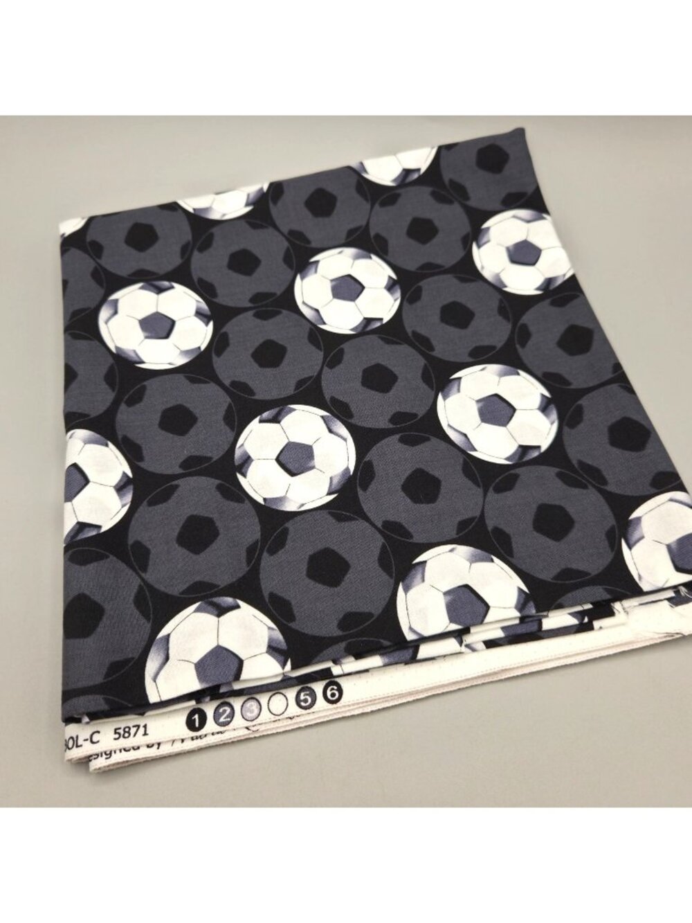 All Stars Soccer Ball Cotton Fabric Kanvas Benartex 2 Yards 42” Wide Black White
